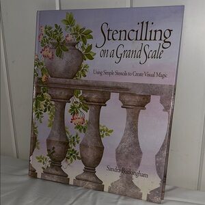 90s book Stencilling on a Grand Scale Sandra Buckingham simple floral stencils